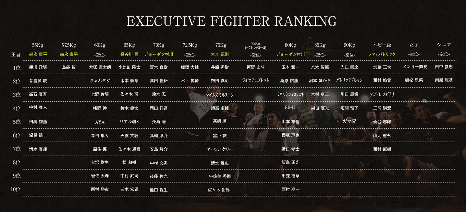 EXECUTIVE FIGHTER RANKING